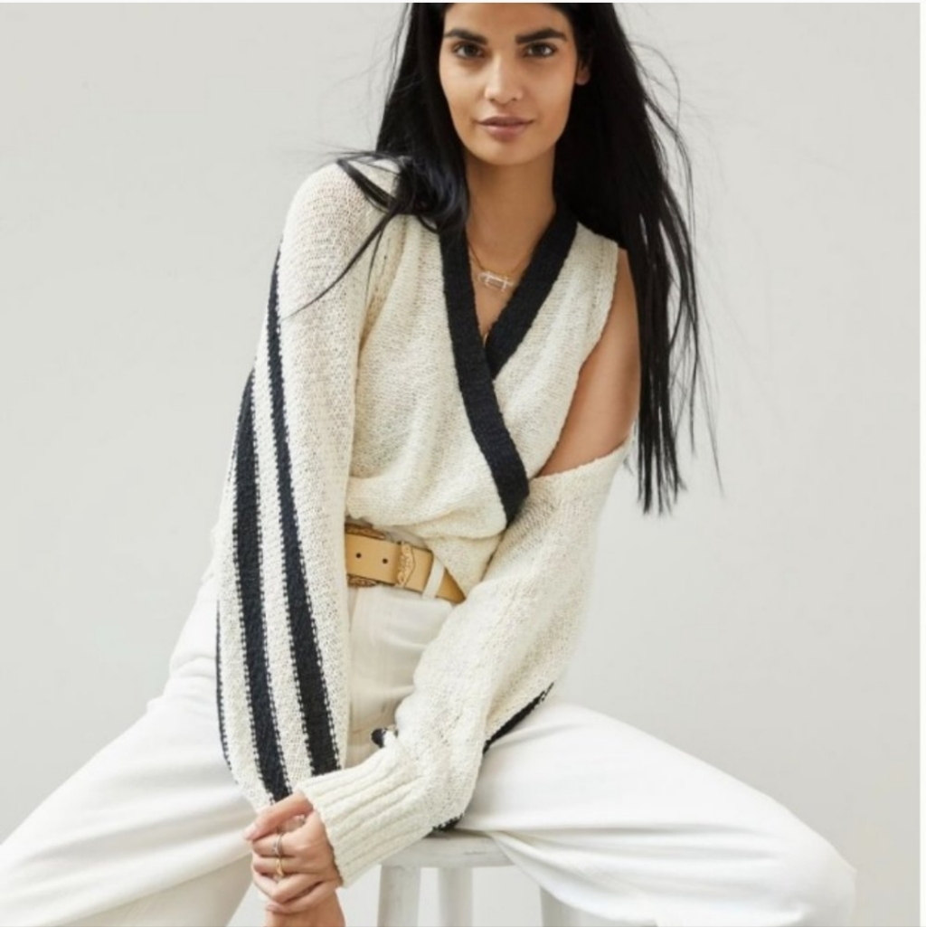 Nwot Anthropologie Maeve Striped Knit Shrug Set